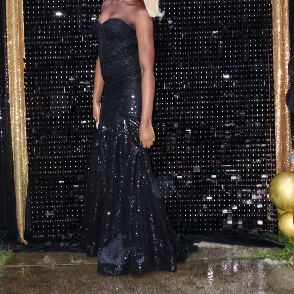 Elegant Black Sequin Gown